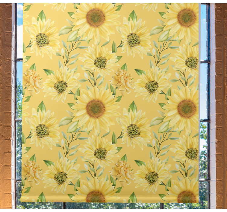 Tenda a rullo fiori e piante modello giardino girasole - TenStickers