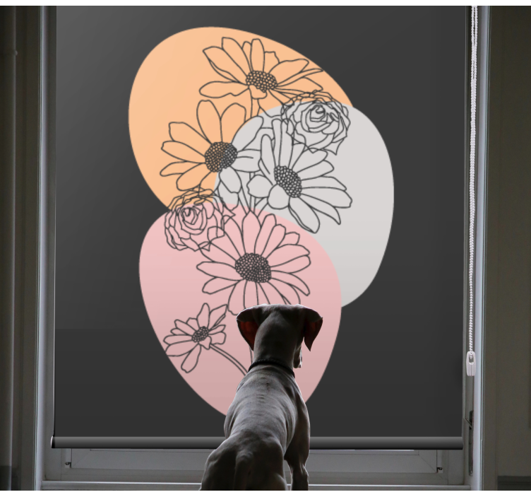 Tenda a rullo fiori e piante motivi astratti - TenStickers