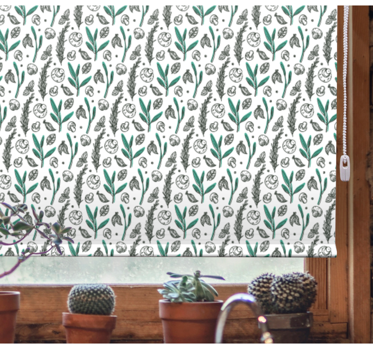 Tenda a rullo fiori e piante motivo a fioritura sottile - TenStickers