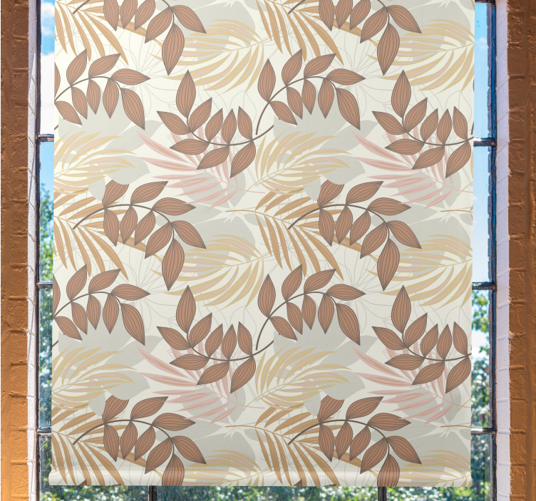 Tenda a rullo fiori e piante motivo a foglia delicata - TenStickers