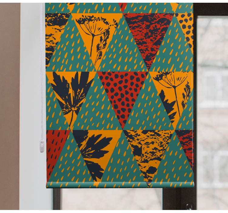 Tenda a rullo moderna motivo floreale geometrico - TenStickers