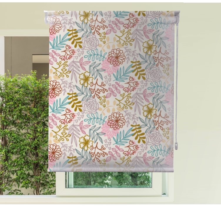 Tenda a rullo fiori e piante modello di fiore - TenStickers