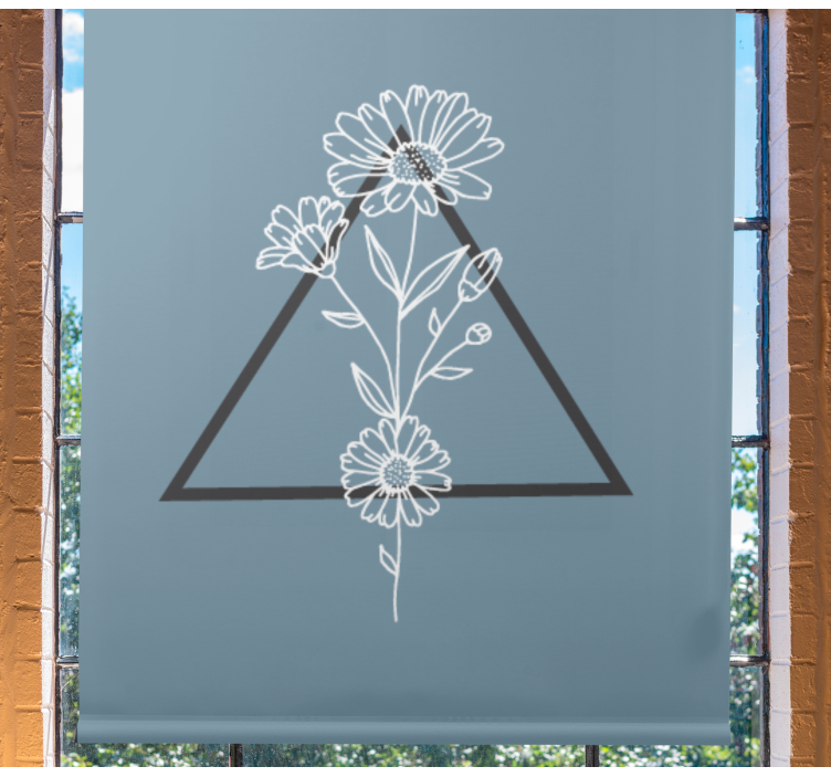 Tenda a rullo fiori e piante elegante motivo triangolare - TenStickers