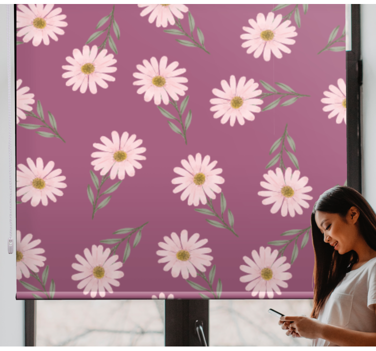 Tenda a rullo fiori e piante tema floreale margherita - TenStickers