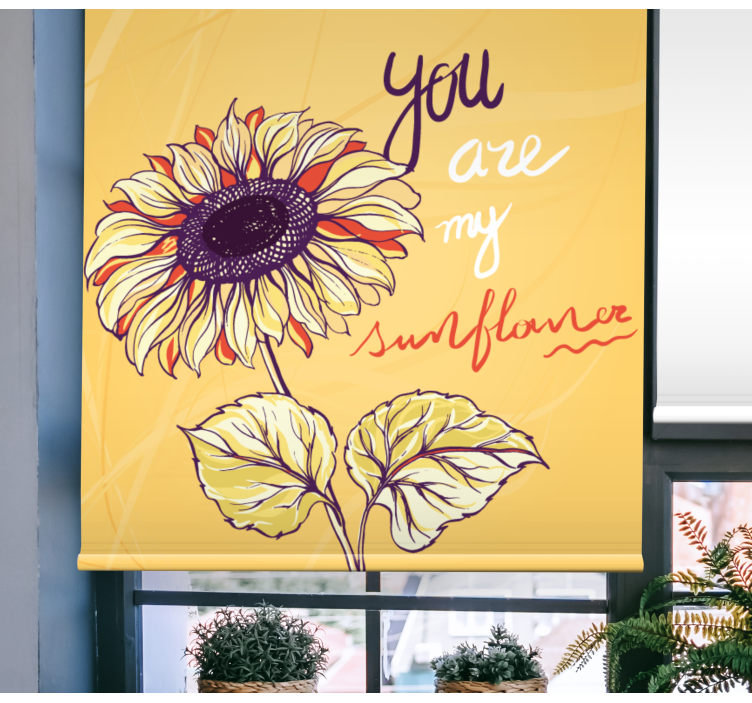 Tenda a rullo fiori e piante tu sei il mio girasole - TenStickers