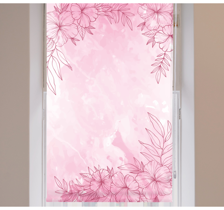 Tenda a rullo fiori fiore rosa - TenStickers