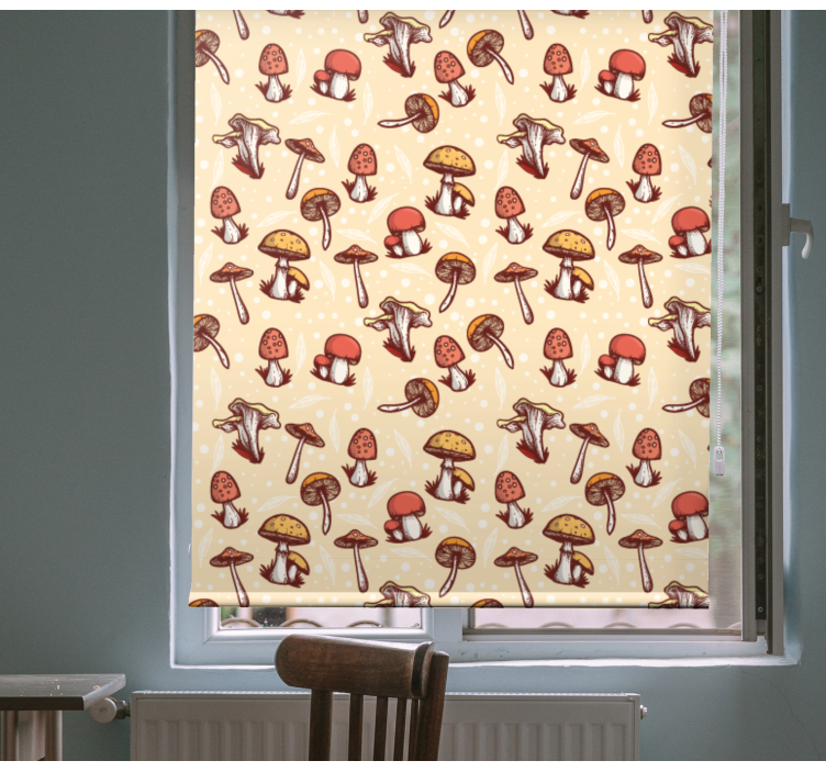 Tenda a rullo piante e fiori modello di foresta di funghi - TenStickers