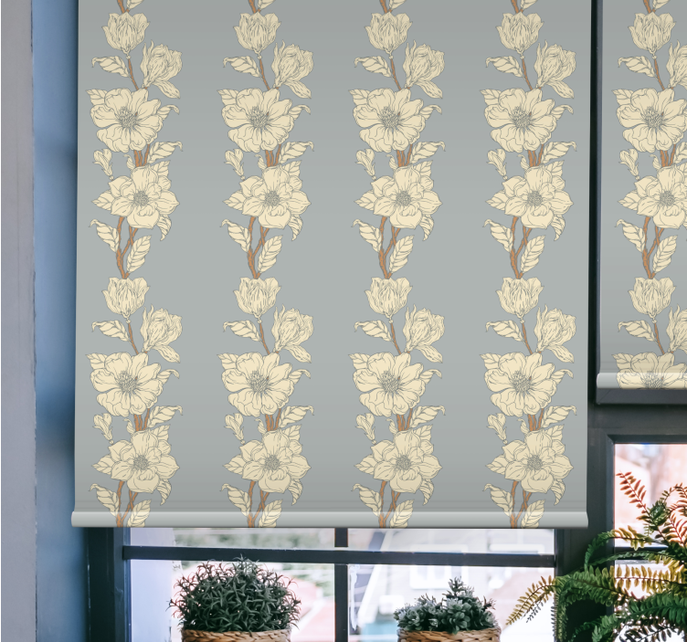 Tenda a rullo fiori motivo verticale elegante - TenStickers