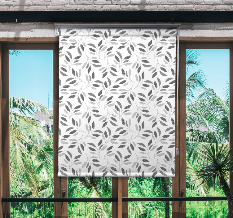 Tenda a rullo fiori eleganza frondosa - TenStickers