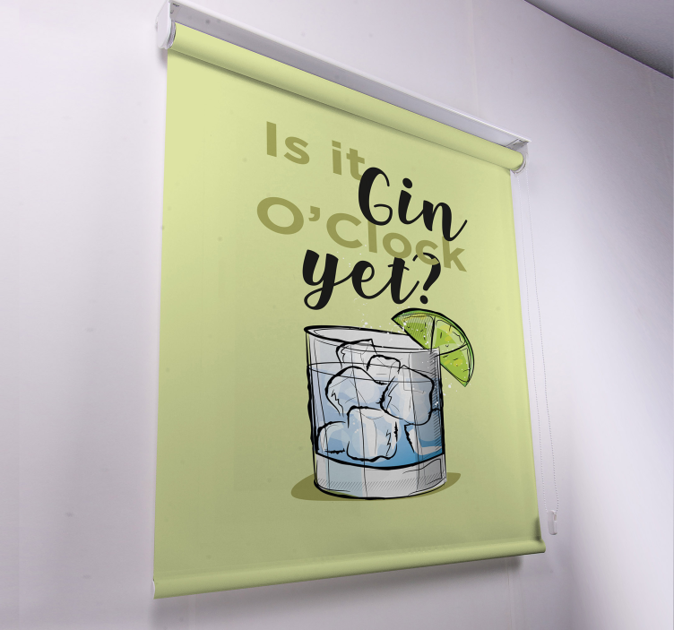 Tenda a rullo cucina frasi gin in punto ancora bevanda - TenStickers