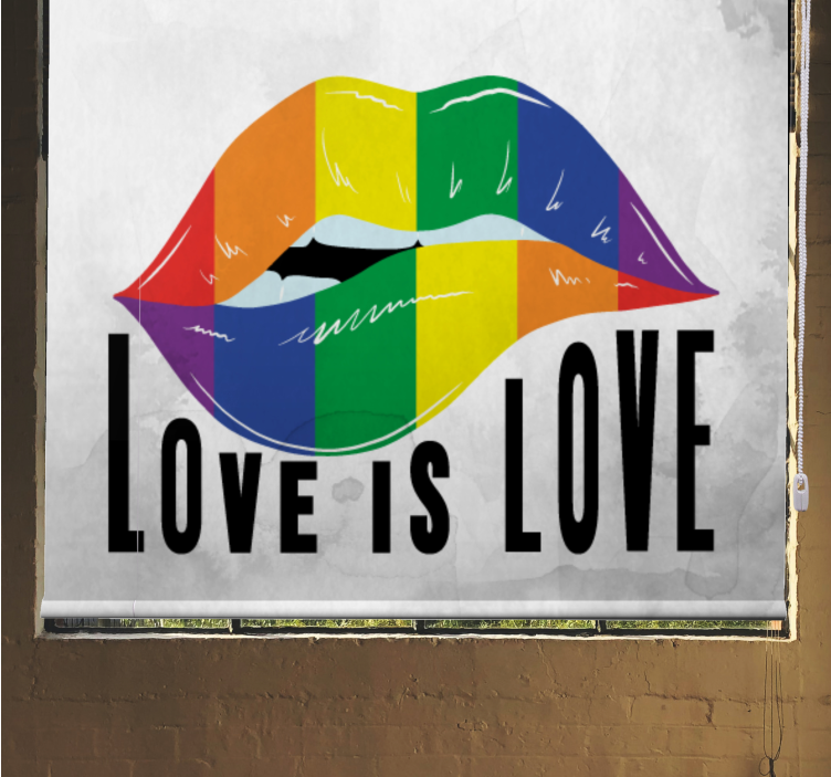 Tenda a rullo frasi labbra arcobaleno - TenStickers