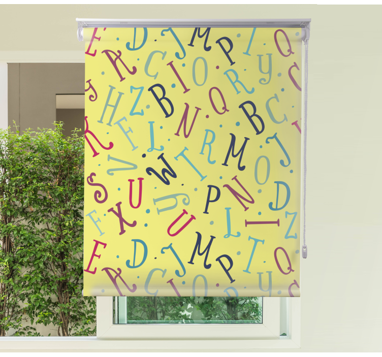 Tenda a rullo frasi lettere dell'alfabeto colorate - TenStickers