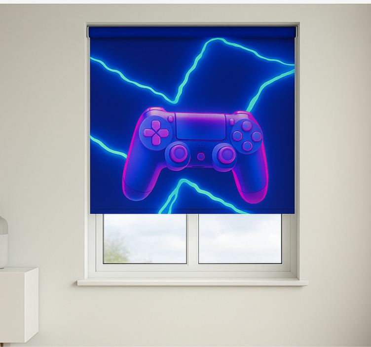 Tenda a rullo gamer controller 3d neon x - TenStickers