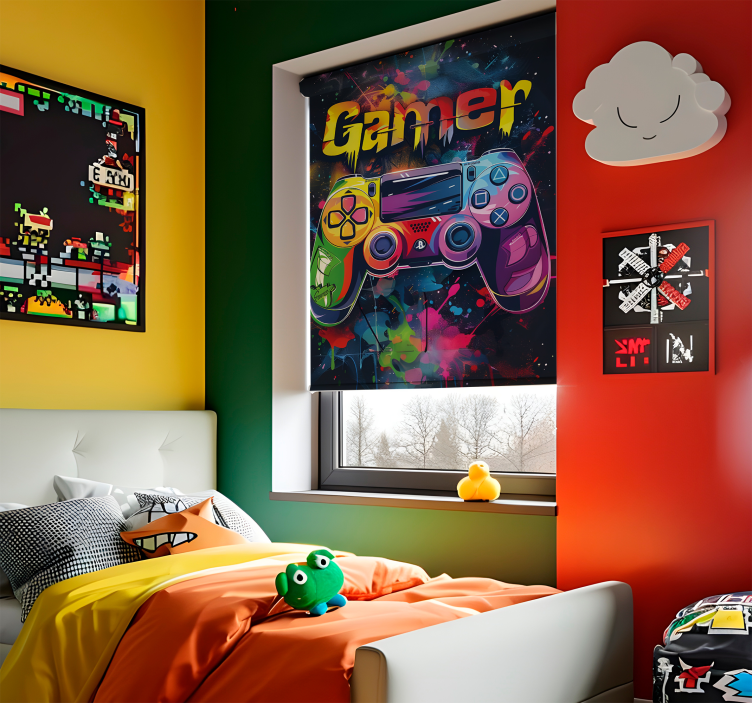 Tenda a rullo gamer controllo multicolore - TenStickers