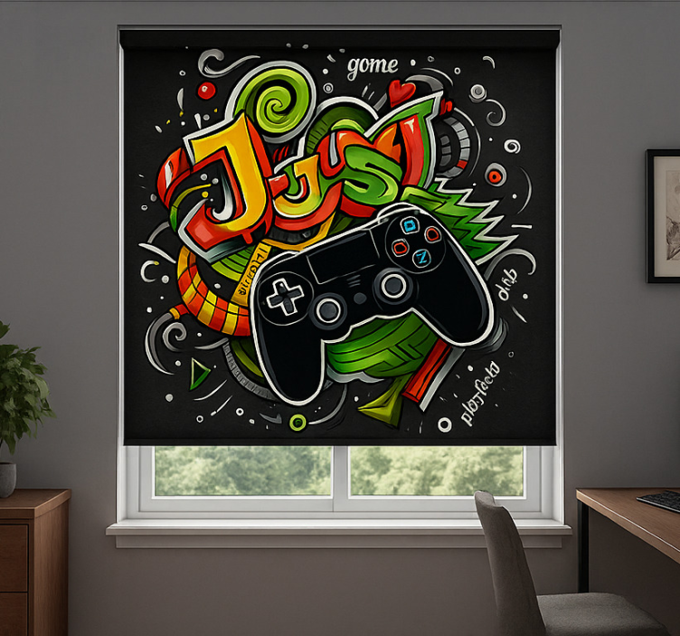 Tenda a rullo gamer graffiti solo controller di gioco - TenStickers