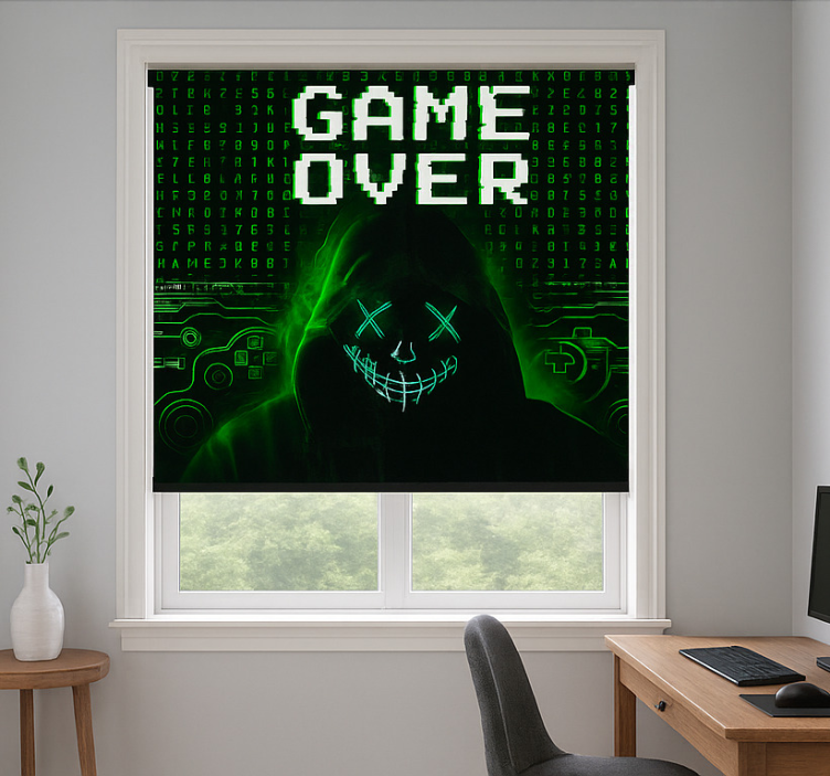 Tenda a rullo gamer mascherato hackerato game over - TenStickers