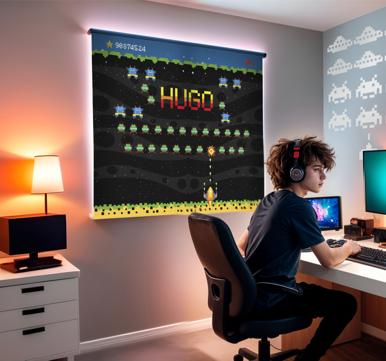 Tenda a rullo gamer schermo arcade a 8 bit - TenStickers