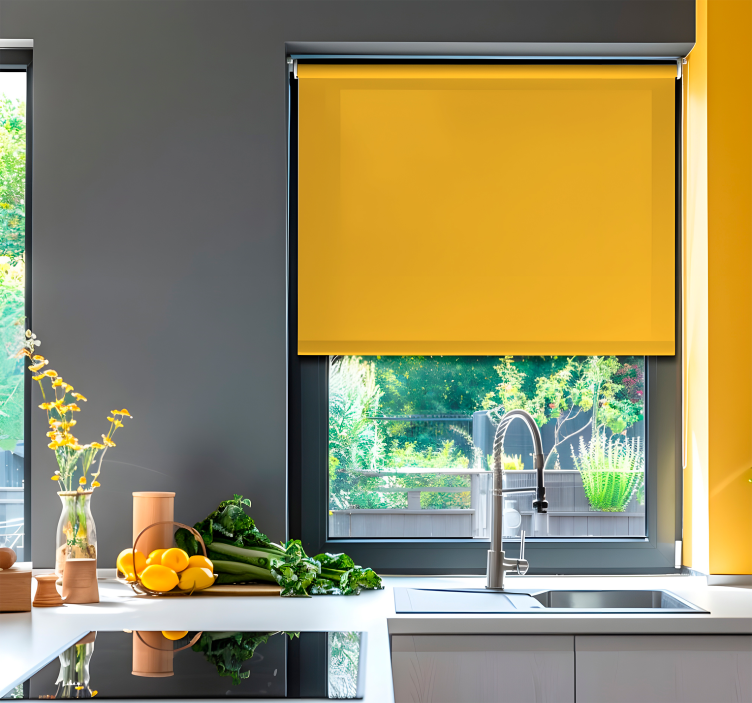 Tenda a rullo gialla sfumature di girasole - TenStickers