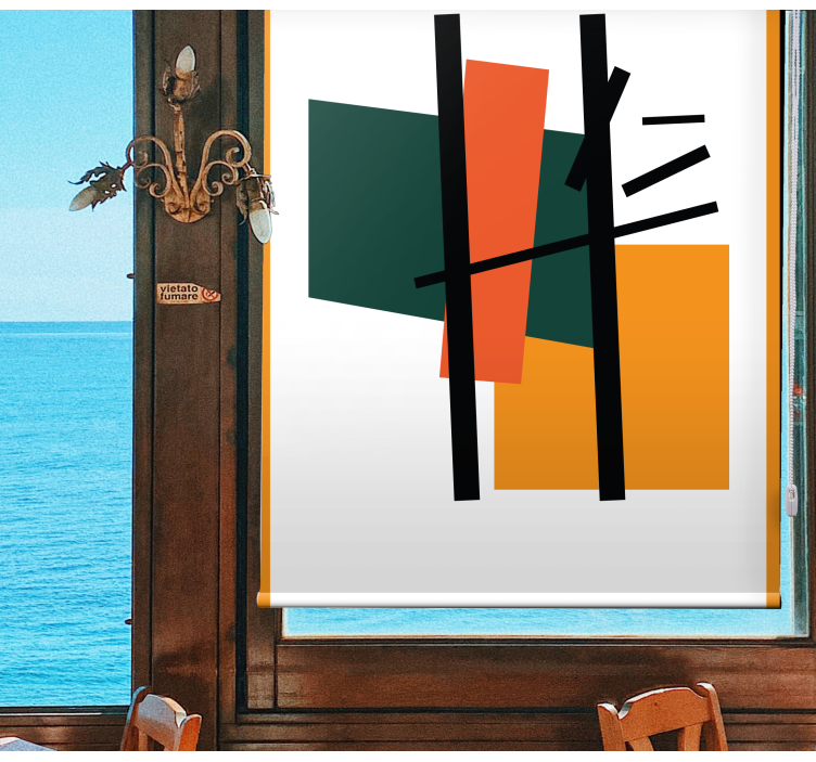 Tenda a rullo moderna composizione di blocchi geometrici - TenStickers