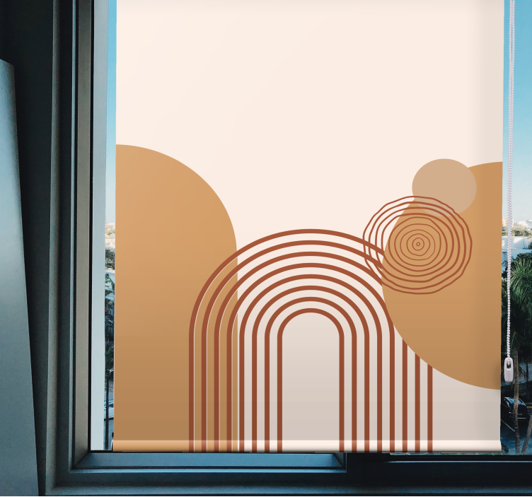 Tenda a rullo moderna design beige linea curva - TenStickers