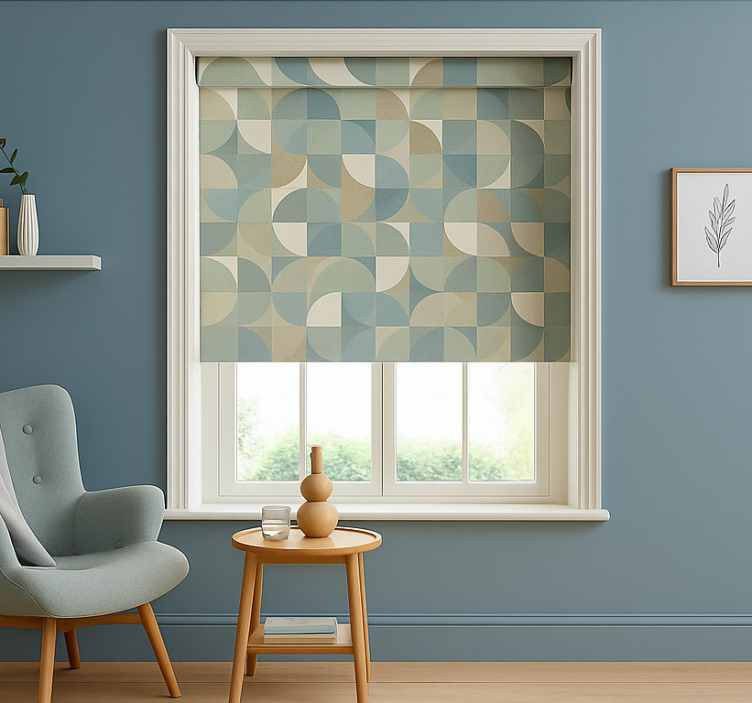 Tenda a rullo moderna forme astratte verdi - TenStickers