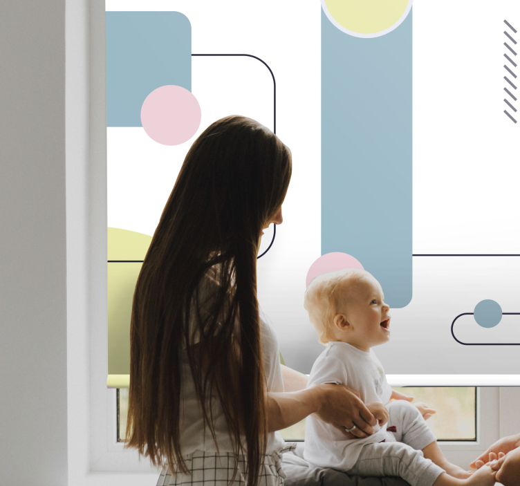 Tenda a rullo moderna gioco di forme geometriche - TenStickers