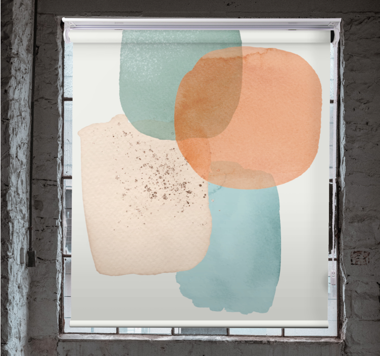 Tenda a rullo moderna macchie di colore geometriche - TenStickers