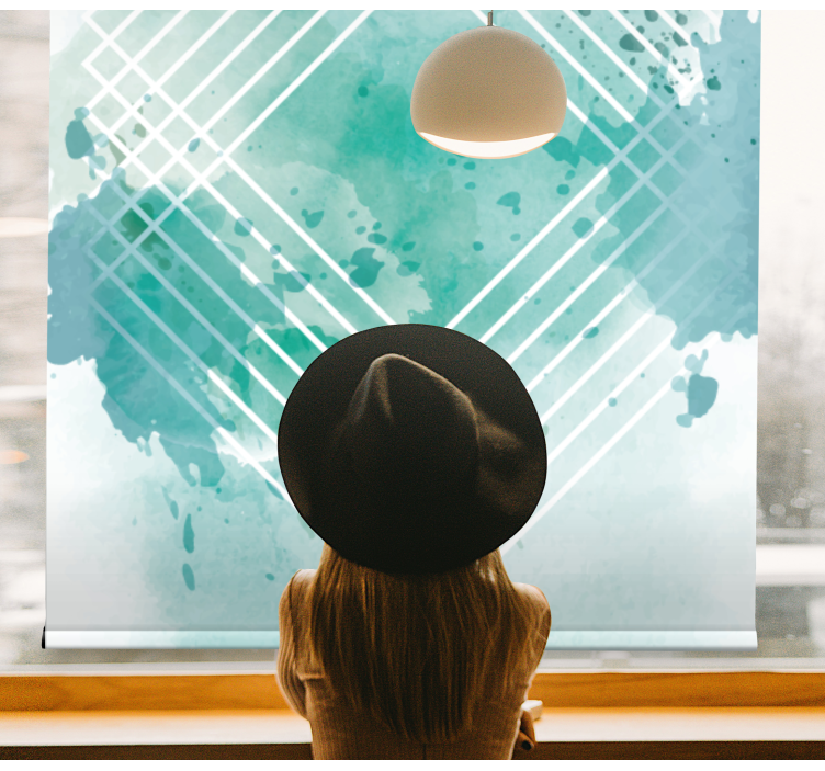 Tenda a rullo moderna motivo geometrico ad acquerello - TenStickers