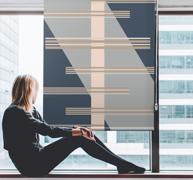 Tenda a rullo moderna tema della linea geometrica - TenStickers