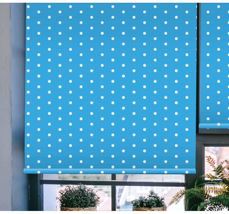 Tenda a rullo blu tema a pois - TenStickers