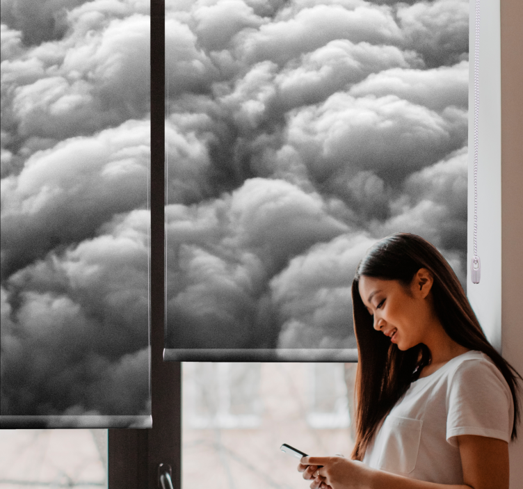 Tenda a rullo nuvole modello soffice - TenStickers