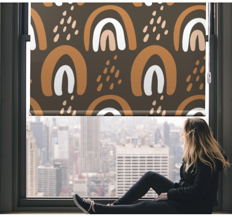 Tenda a rullo cameretta arcobaleni terrosi dipinti - TenStickers