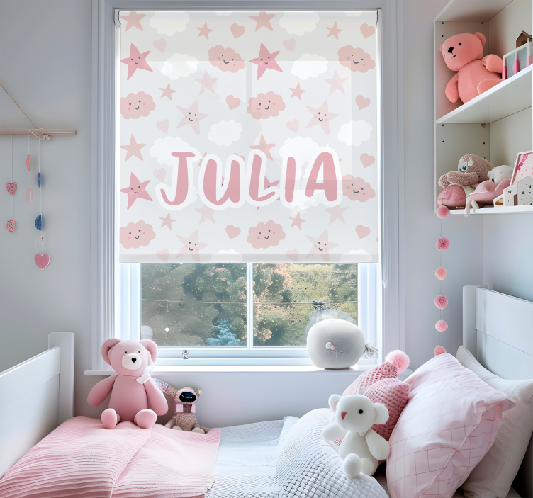 Tenda a rullo nuvole stelle felici - TenStickers