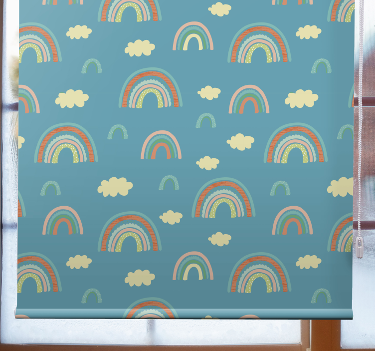 Tenda a rullo cameretta motivo arcobaleno vivace - TenStickers