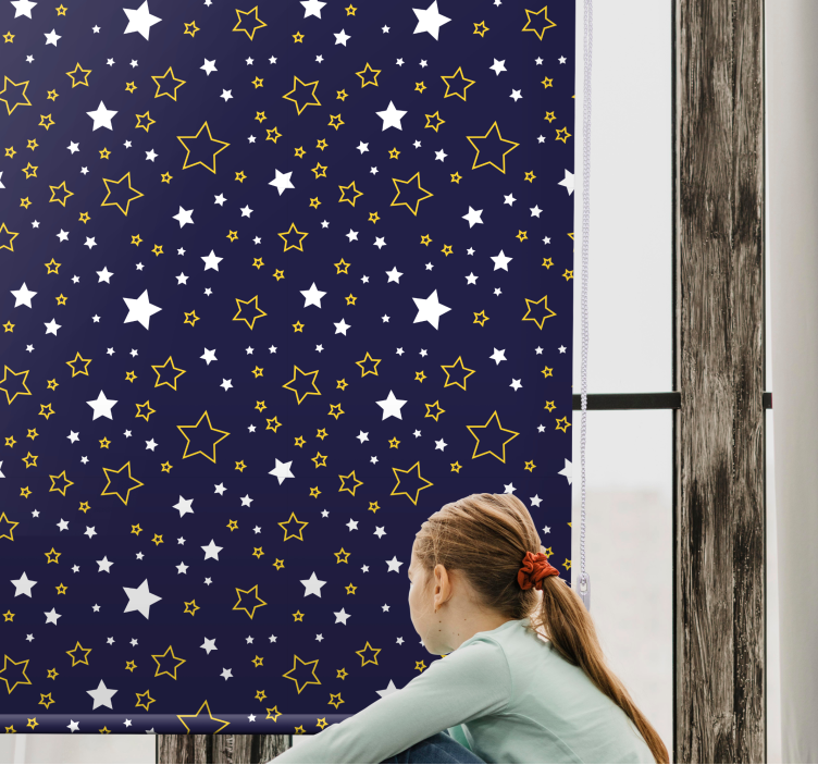 Tenda a rullo cameretta motivo della notte stellata - TenStickers