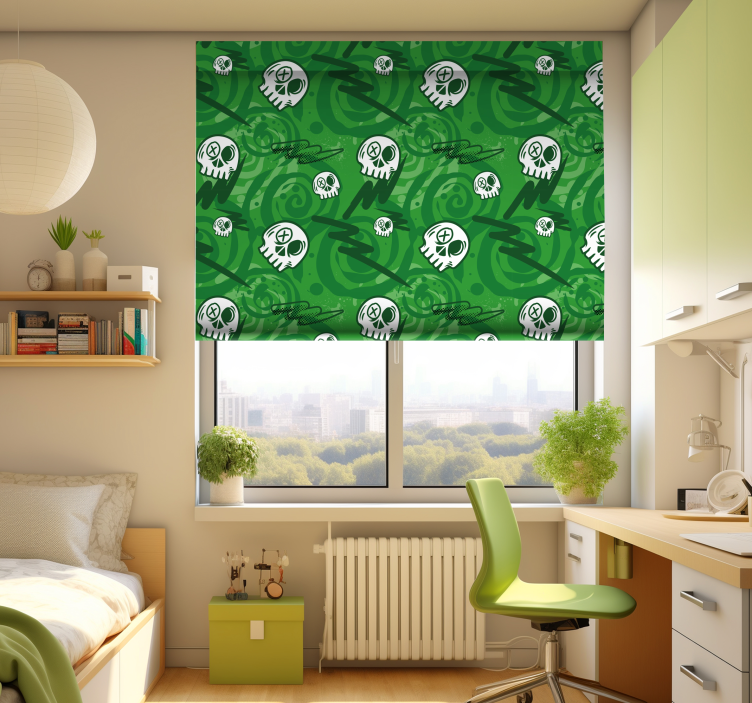 Tenda a rullo per giovani teschi graffiti - TenStickers