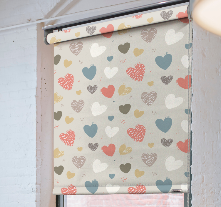 Tenda a rullo romantica modelli di cuore - TenStickers
