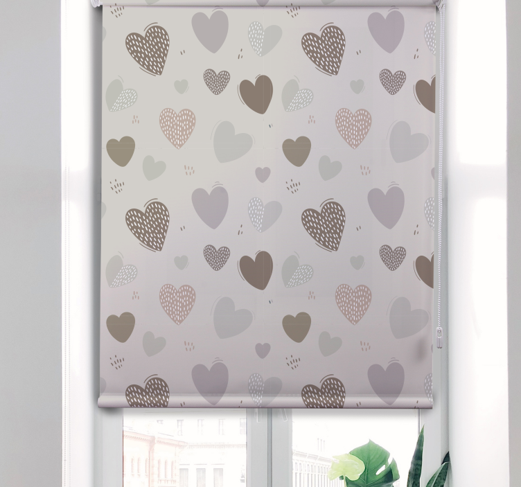 Tenda a rullo romantica motivo grigio - TenStickers