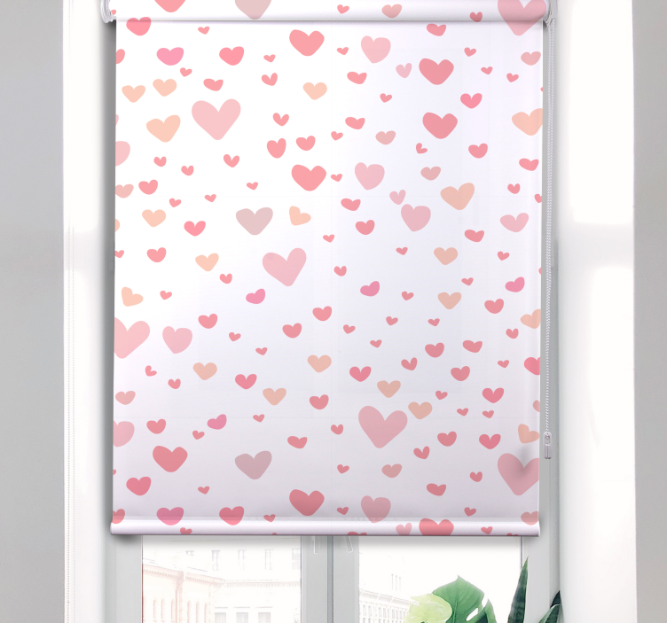 Tenda a rullo romantica motivo a cuore - TenStickers