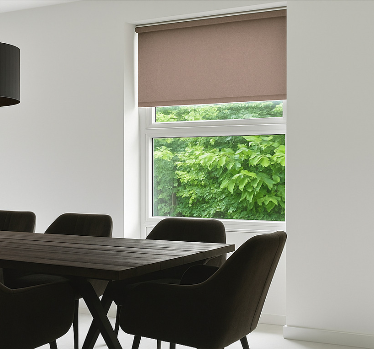 Tenda a rullo sala da pranzo monocolore beige cremisi - TenStickers