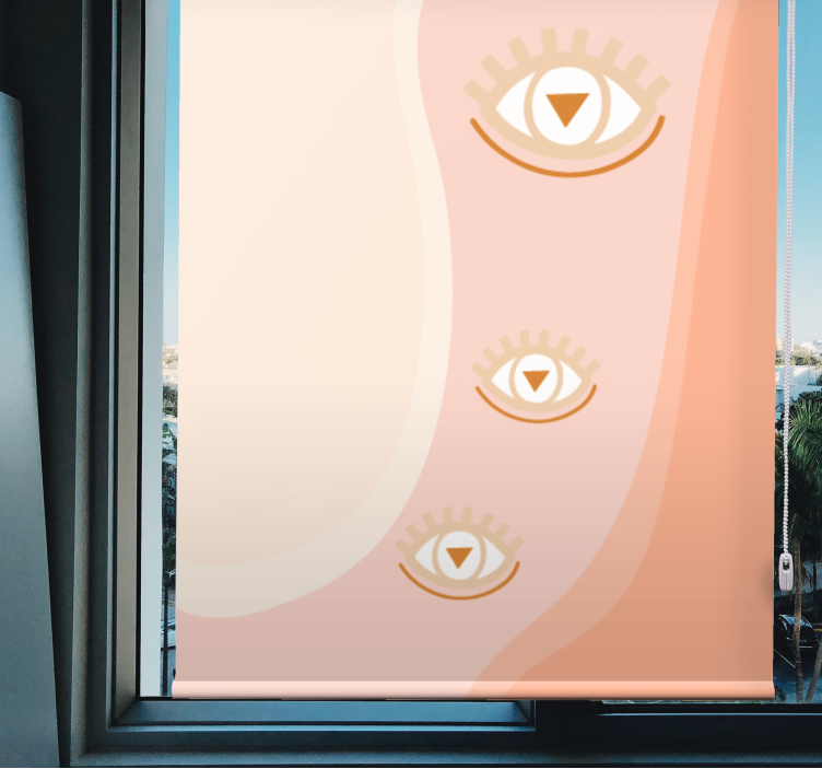 Tenda a rullo originale occhi in morbide onde - TenStickers