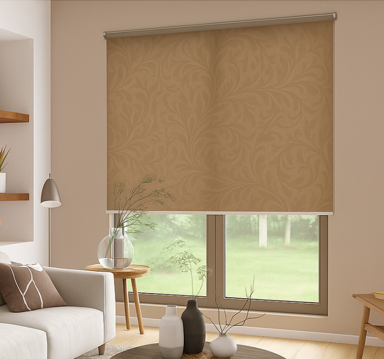 Tenda a rullo soggiorno elegante design beige scuro - TenStickers