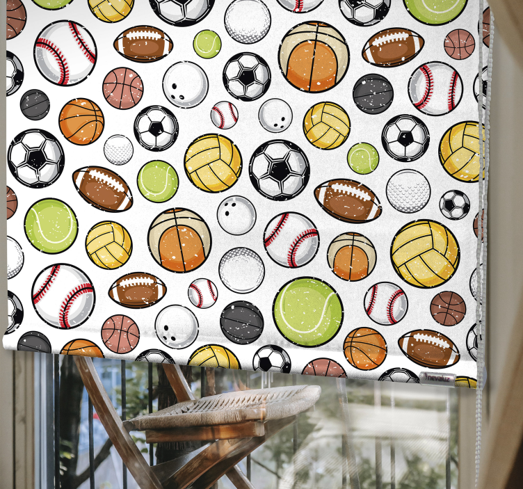Tenda a rullo sport attrezzatura per palline assortite - TenStickers