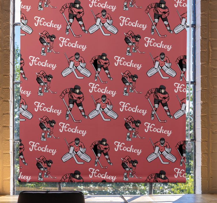 Tenda a rullo sport stampa giocatori di hockey - TenStickers