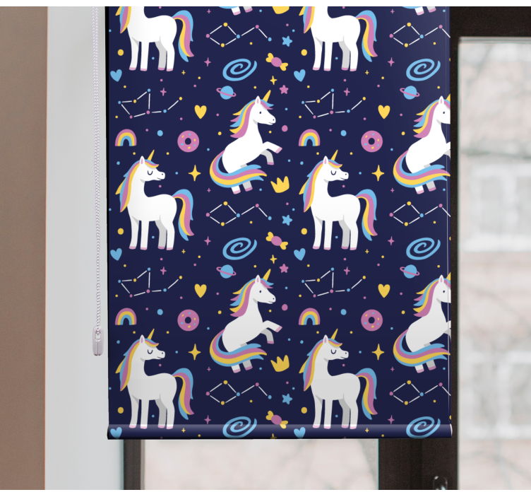Tenda a rullo tema fantasy unicorno - TenStickers