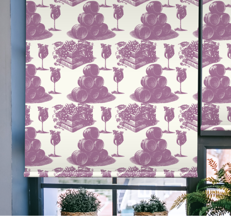 Tenda a rullo cucina vintage con pattern francesi - TenStickers