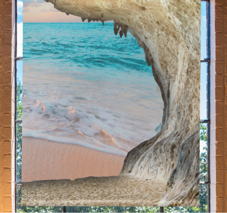 Tenda a rullo vista sulla spiaggia della grotta - TenStickers