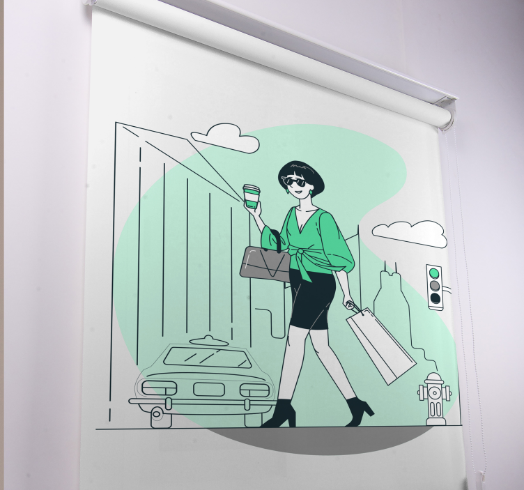 Tenda a rullo vita cittadina alla moda - TenStickers