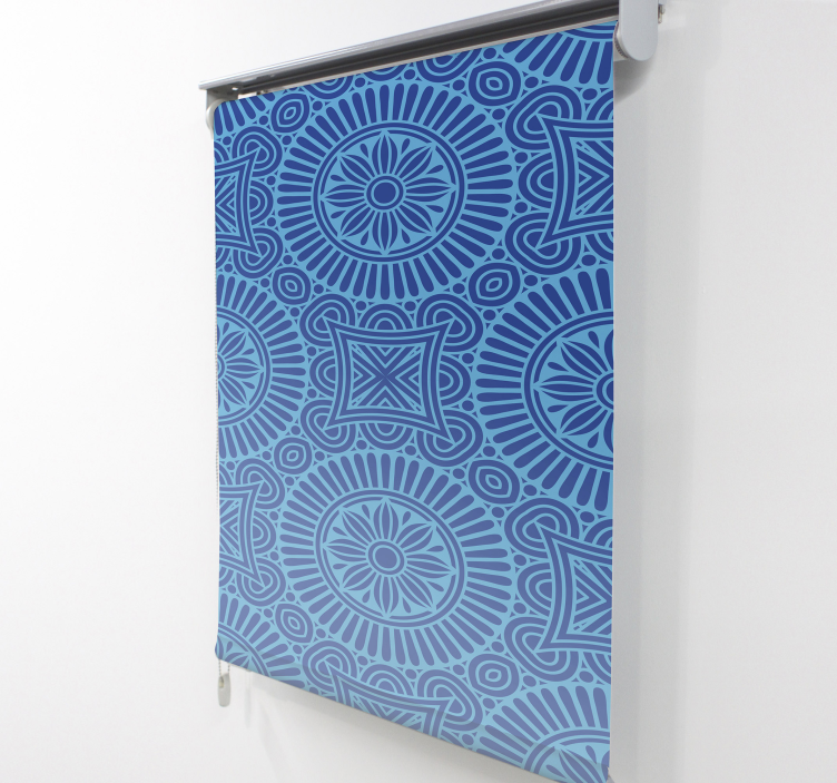 Tenda a rullo soggiorno toni blu mandala - TenStickers