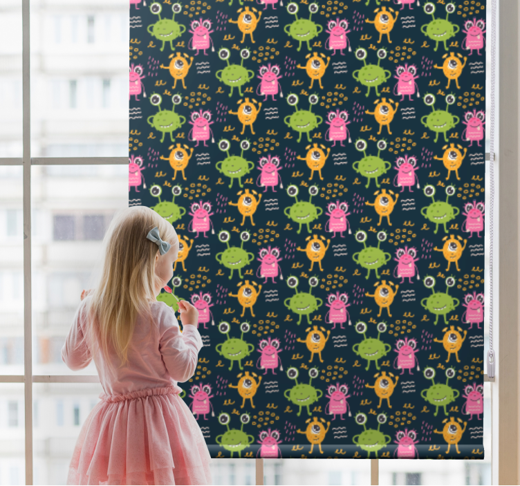 Tende a rullo Bambini Divertenti alieni colorati illustrazione - TenStickers